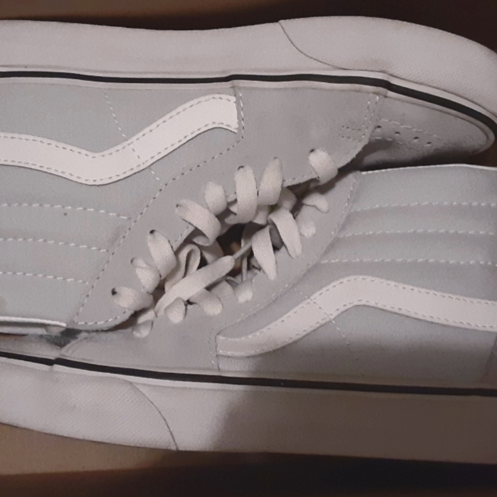 Vans Sk8-Hi Top in Ballad Blue and True White Shoes Sneakers - Picture 4 of 7